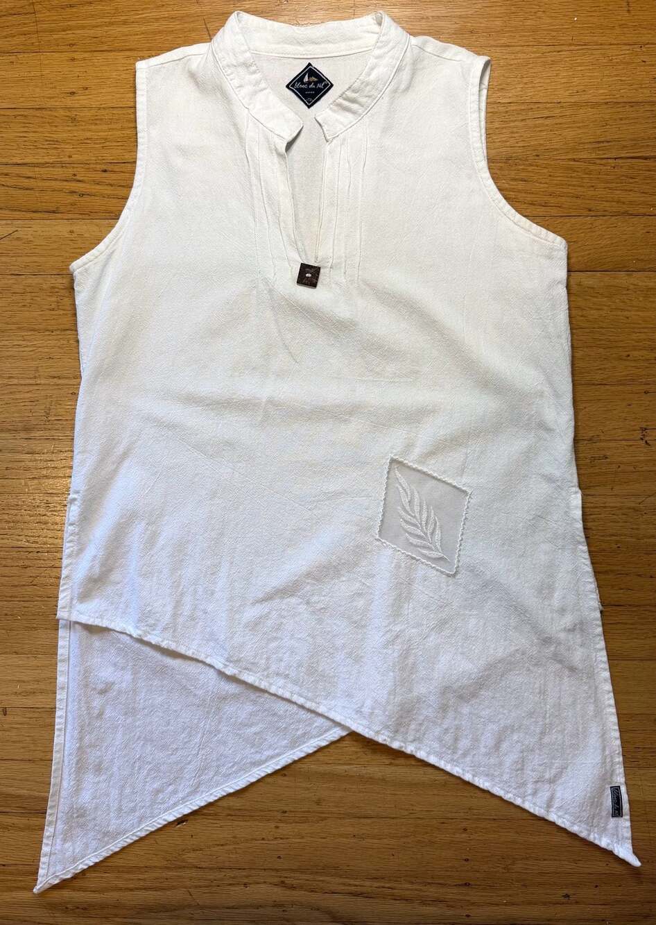 Blanc du Nil White Sleeveless Asymmetrical Tunic Top Women’s Size 2
